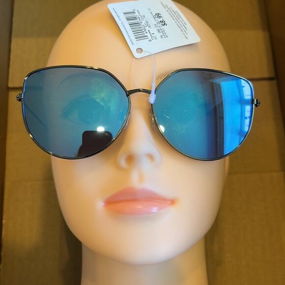 100% UVA UVB Protection Mirrored Sunglasses Gunmetal White - Picture 5 of 10